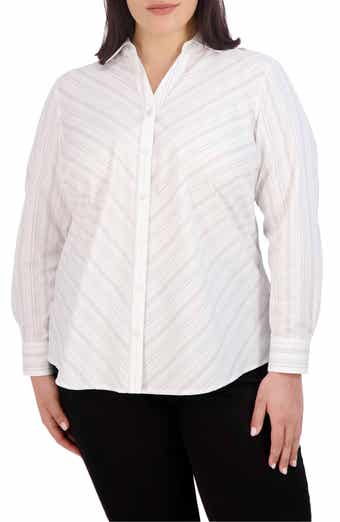 Foxcroft Mary Metallic Stripe Shirt