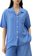 Lilysilk Women's Amalfi Striped Cuban Collar Silk Shirt