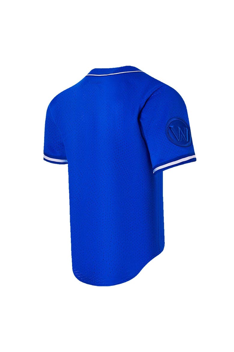Men's Pro Standard Stephen Curry Royal Golden State Warriors Triple Tonal Mesh Button-Up Top, Alternate, color, Royal