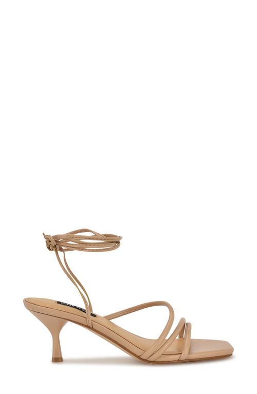 Nine West Hendy Ankle Wrap Sandal In Light Natural