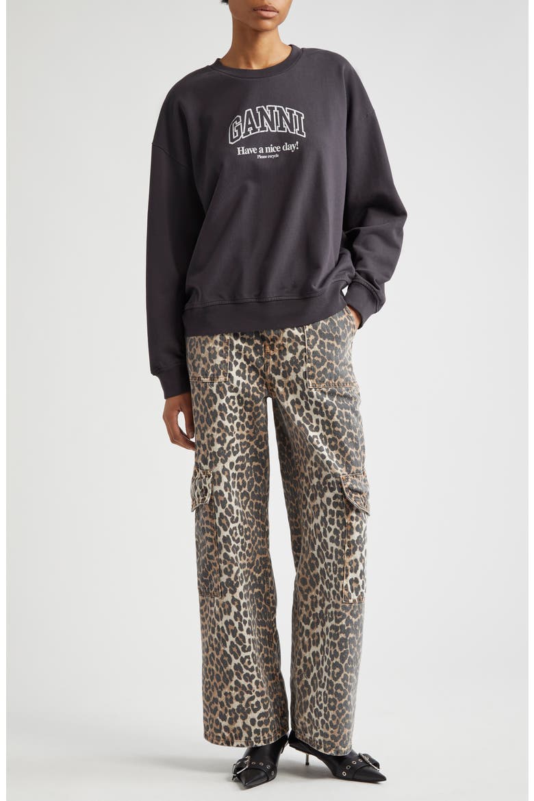 Angi Leopard Print Cargo Jeans, Alternate, color, LEOPARD