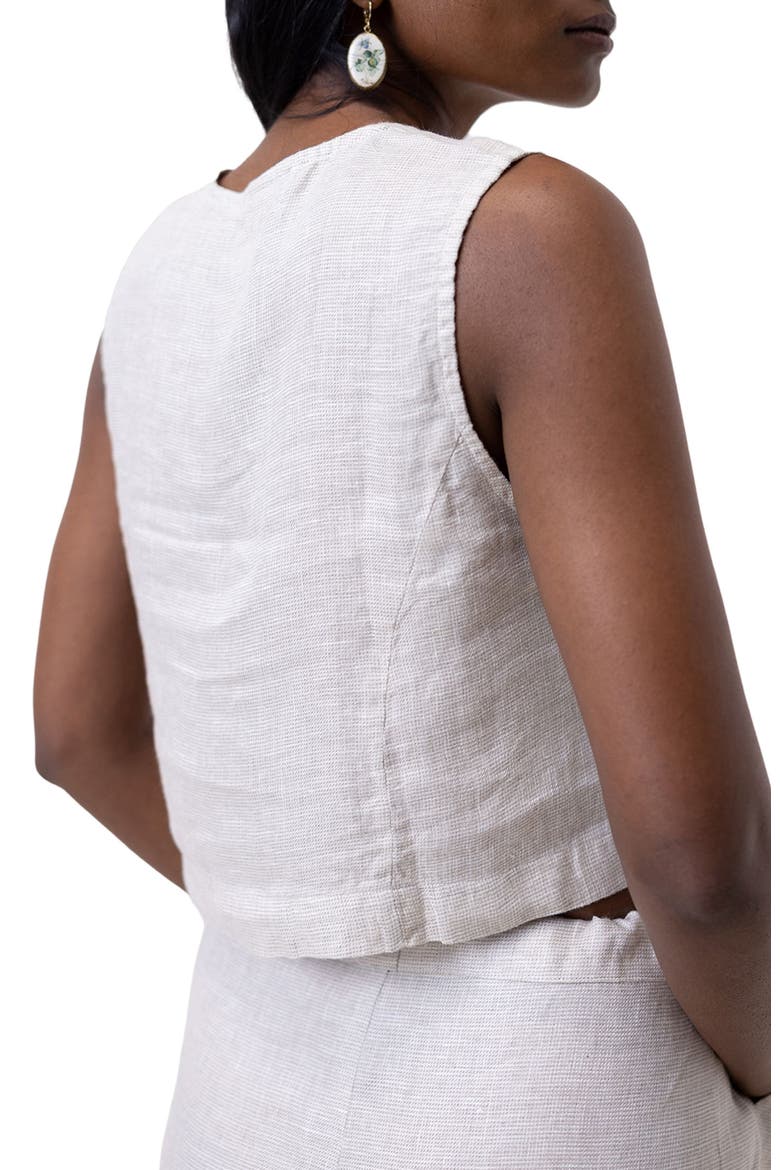 Cropped vest shirt, Alternate, color, Off-white