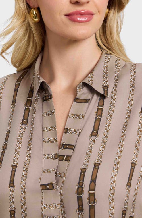 Foxcroft Luna Chain Stripe Button-up Shirt In White