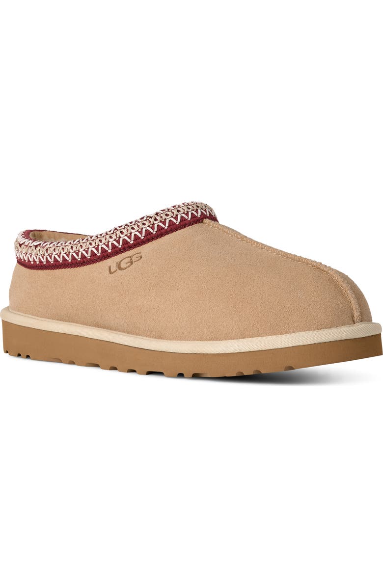 UGG<sup>®</sup> Tasman II Genuine Shearling Lined Slipper, Main, color, Driftwood / Biking Red