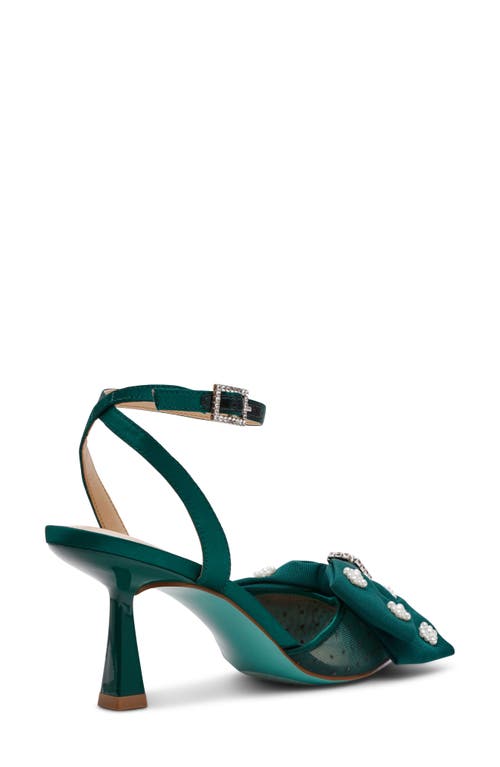 Betsey Johnson Mark Ankle Strap Mesh Pump In Green