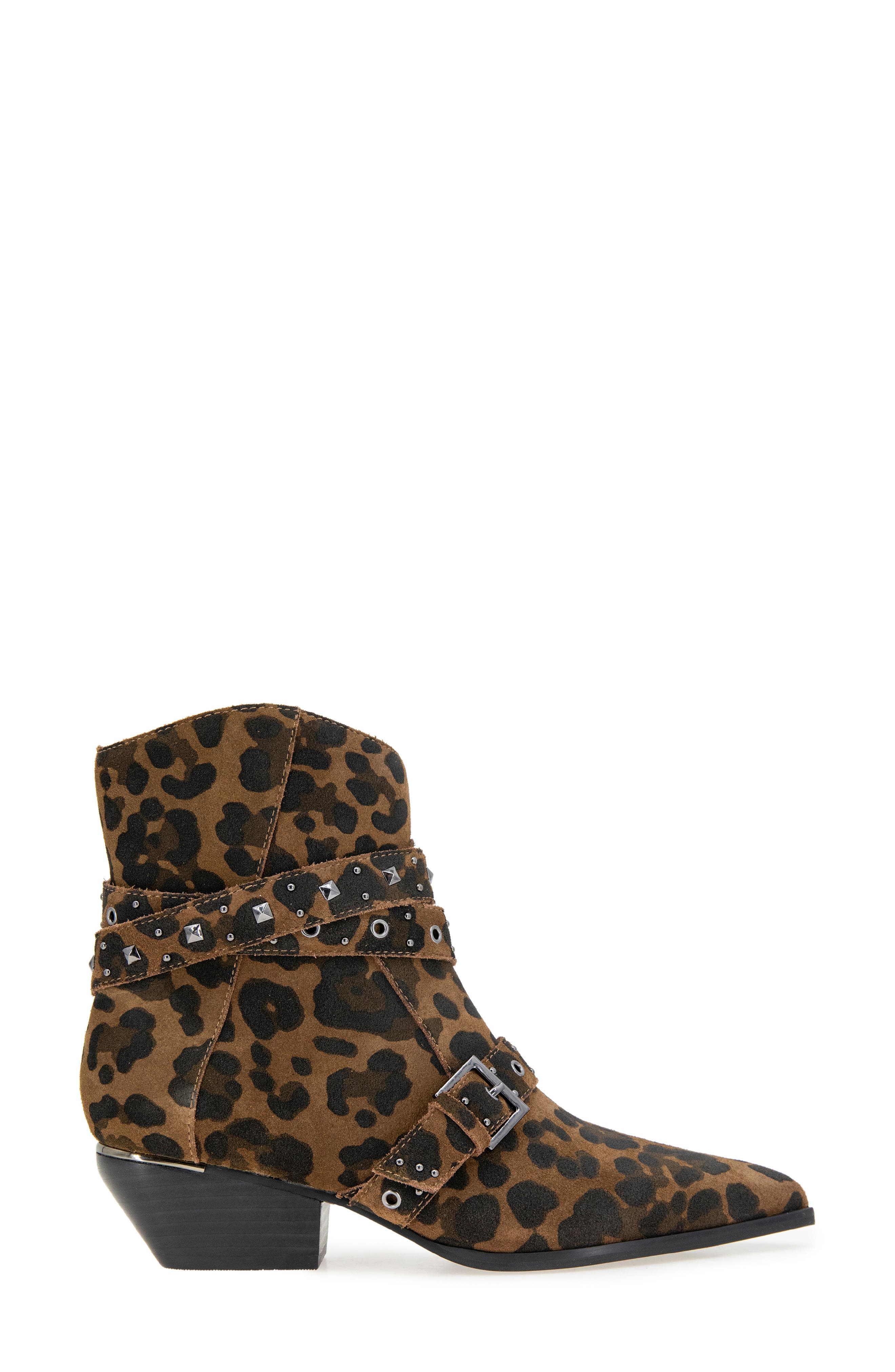 Cheyenne Stud Bootie, Alternate, color, LEOPARD SUEDE