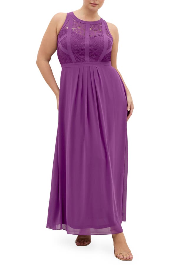 Chiffon & Lace Maxi Dress