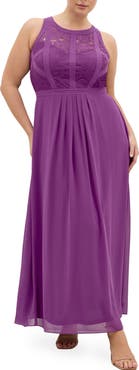 City Chic Chiffon & Lace Maxi Dress