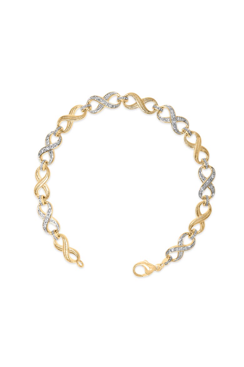 Gold Vermeil 1/10 Cttw Diamond Infinity Link Bracelet, Alternate, color, Silver
