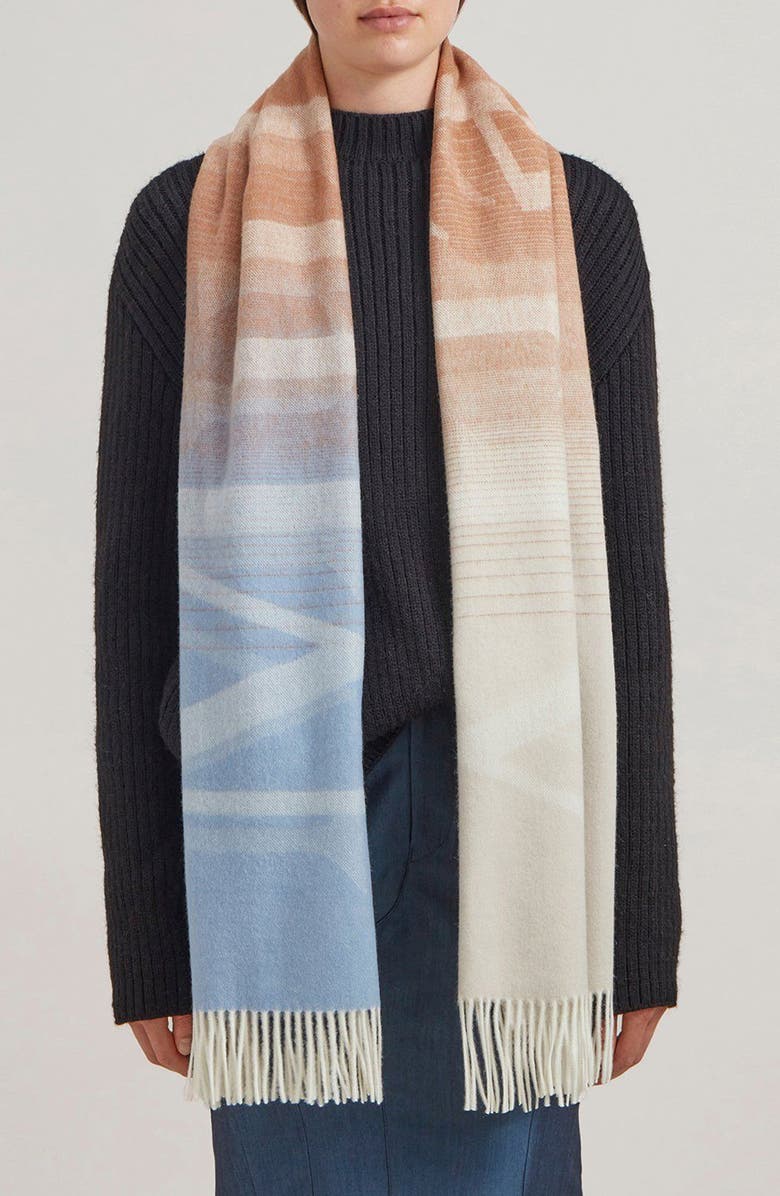 Mulberry Ombré Logo Merino Wool Scarf, Alternate, color, 