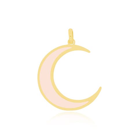 Pink Pearl Crescent Moon Charm