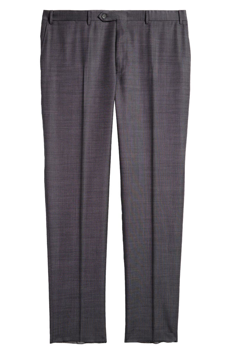 Canali Regular Fit Plaid Wool Pants, Main, color, 