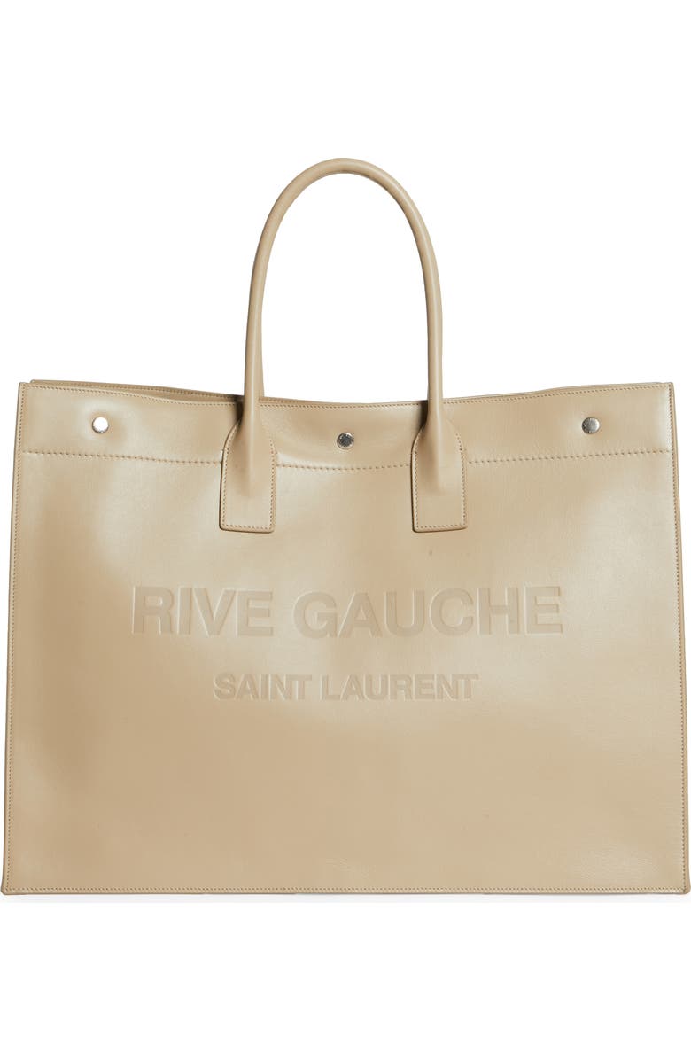 Saint Laurent Large Rive Gauche Leather Tote, Main, color,