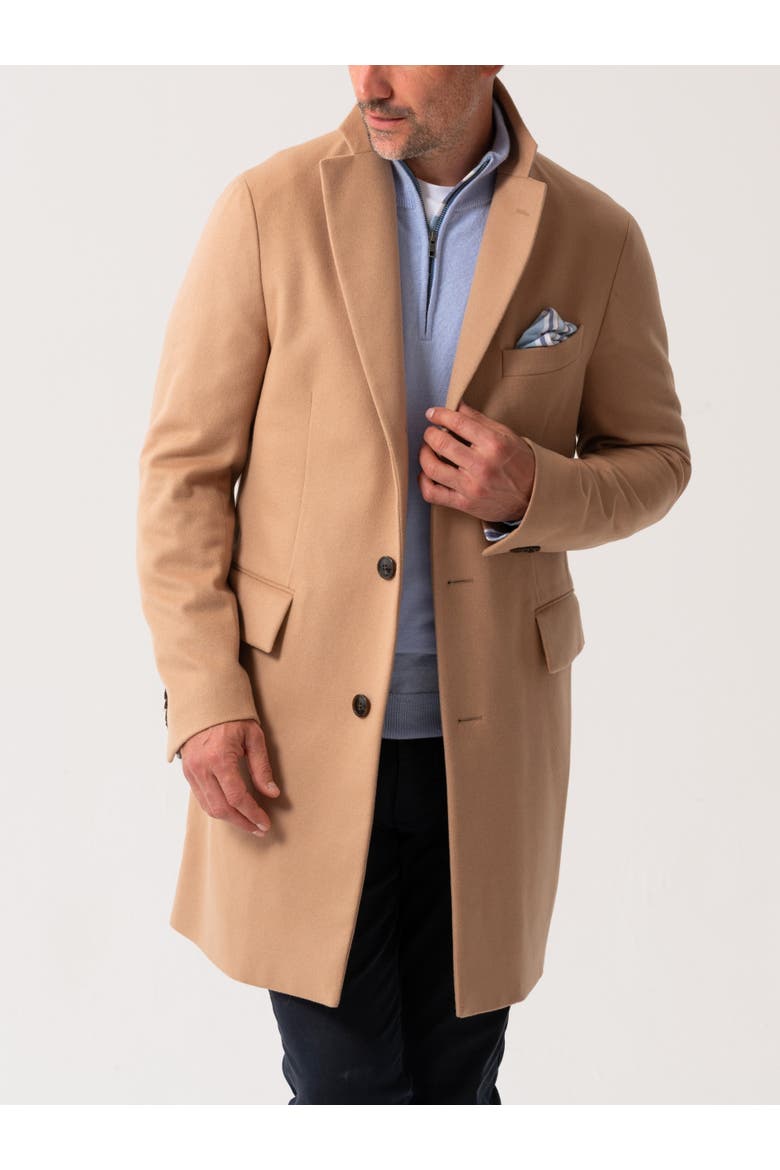 Long Sleeve Wool Collared Coat, Main, color, Camel