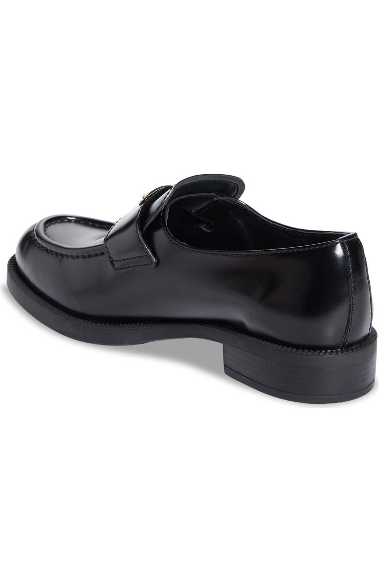 Prada Triangle Logo Patent Leather Loafer, Alternate, color, Nero