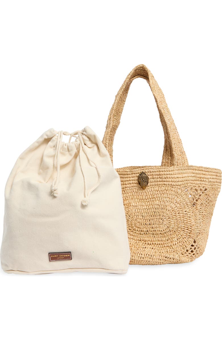 Kurt Geiger London Kensington Raffia Tote, Alternate, color, Beige
