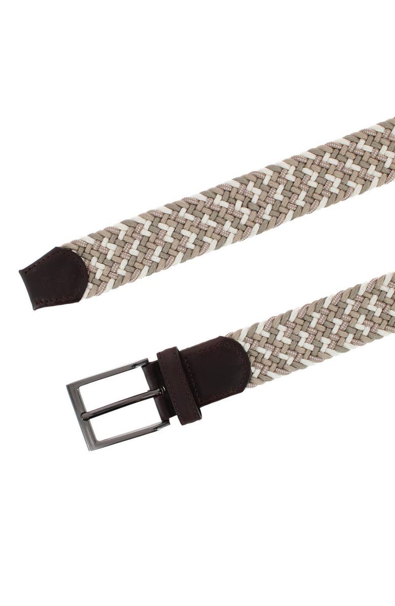 Trafalgar Big and Tall Edward 35mm European Weave Golf Braided Belt, Alternate, color, Khaki
