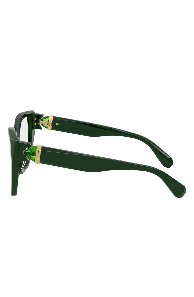 Swarovski 56mm Irregular Sunglasses, Alternate, color, Dark Green / Transition Green