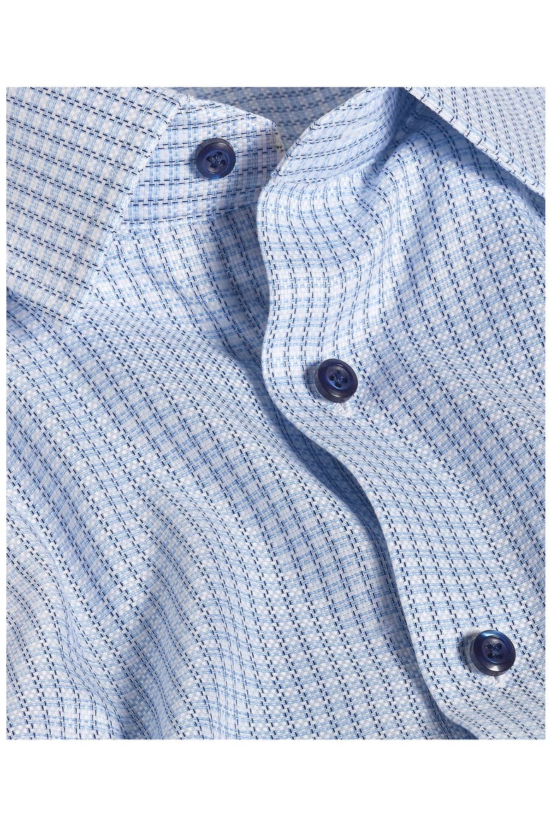 Trim Fit Textured Check Dress Shirt, Alternate, color, WHITE/ BLUE