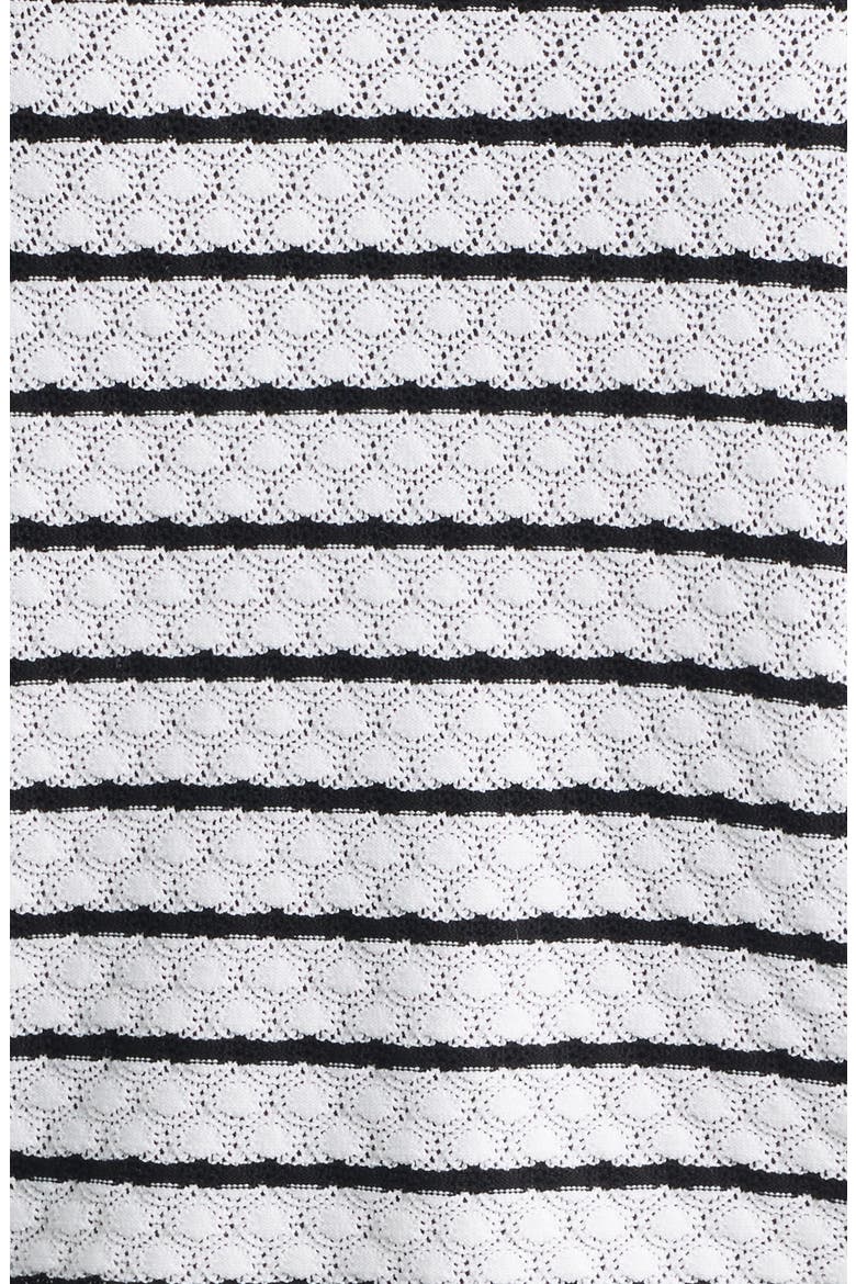Stripe Stitch Detail Cardigan, Alternate, color, CRSPWHT/ ANNEBLACK