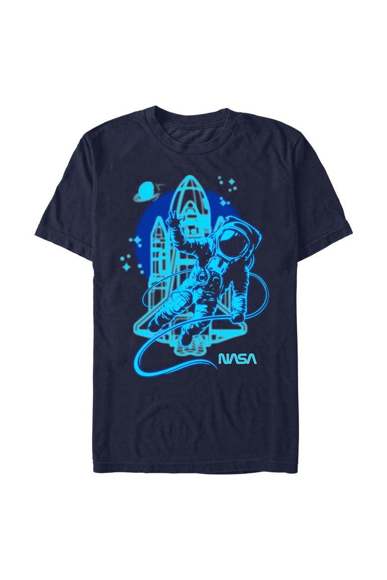 Men's Astronaut Victory Sign Graphic T-Shirt, Main, color, Navy Blue