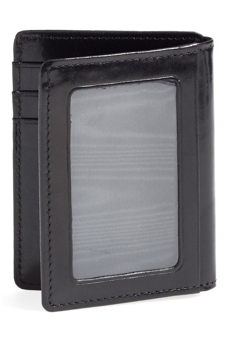 Old Leather Front Pocket ID Wallet, Alternate, color, BLACK