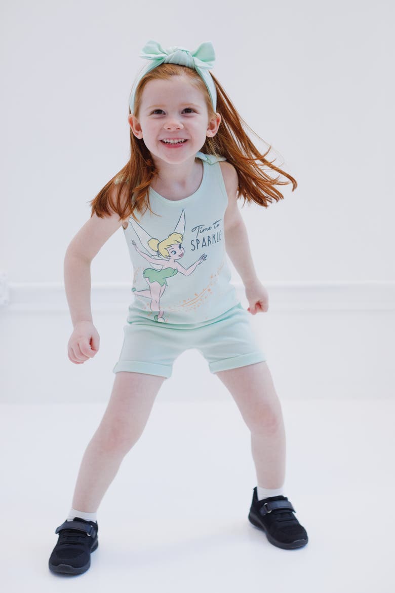 Lilo & Stitch Sleeveless Romper and Headband Set, Alternate, color, Tinker Bell Green