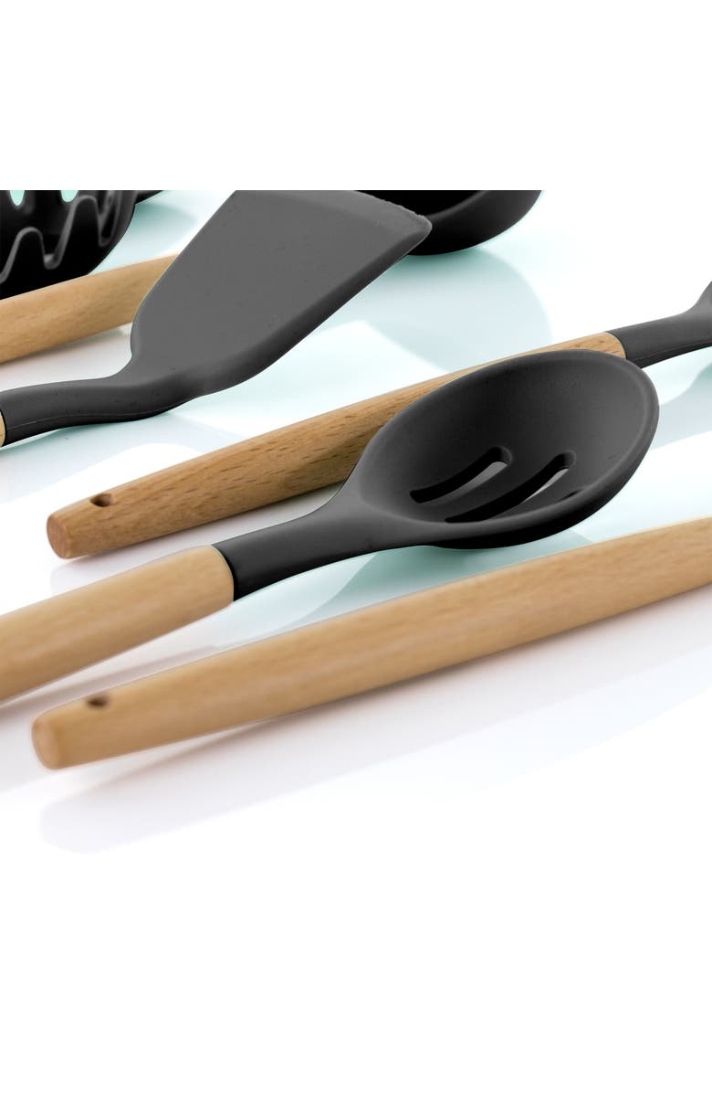 Megachef Silicone and Wood Cooking Utensils, Set of 9, Alternate, color, Gray