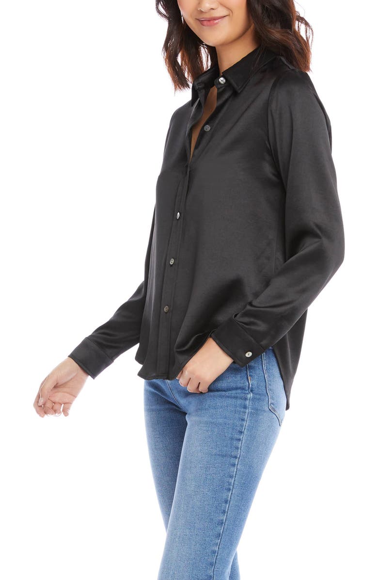Karen Kane Satin Shirt, Alternate, color, 