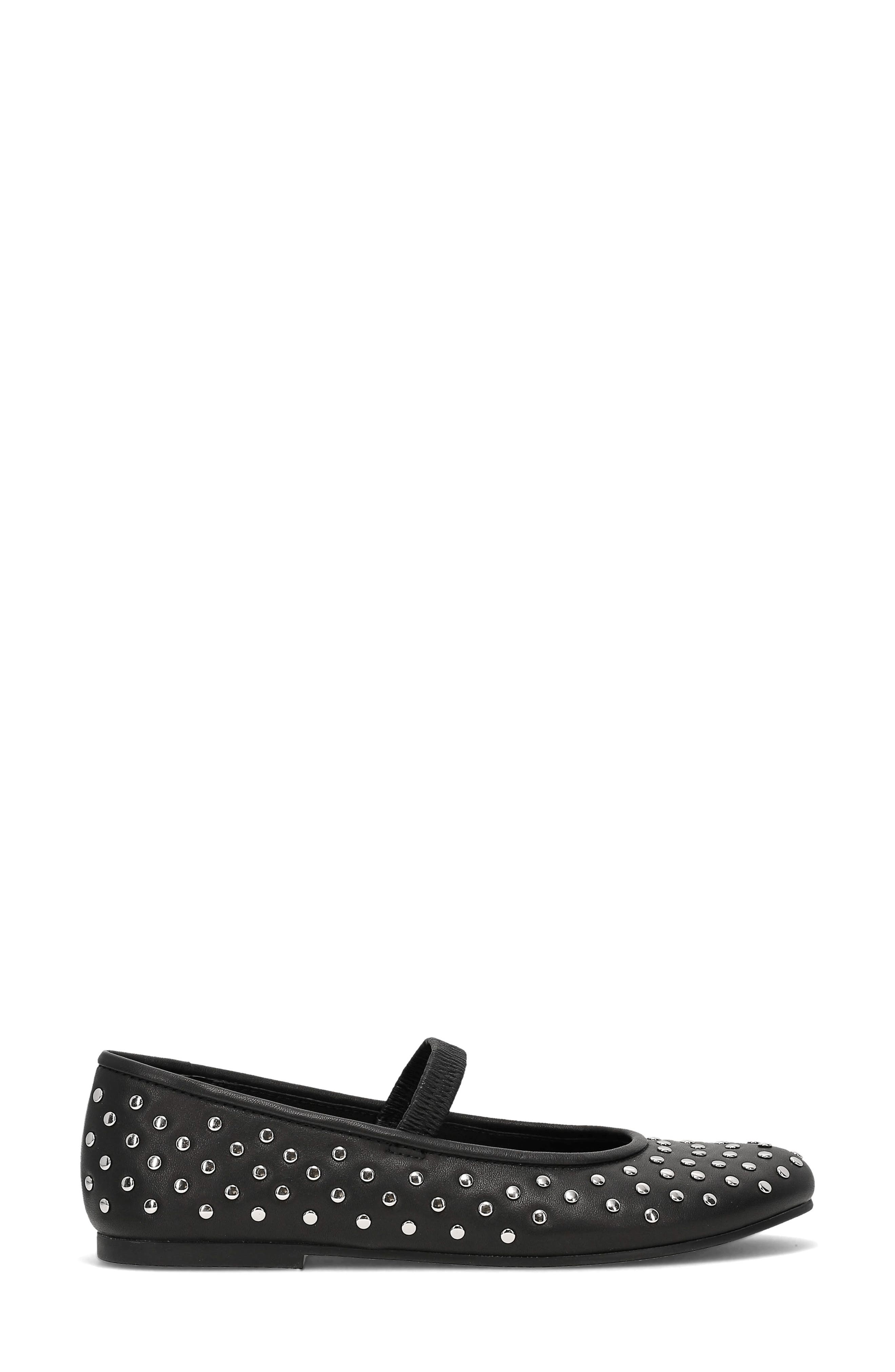 Frye Emma Studded Mary Jane Flat, Alternate, color, Black