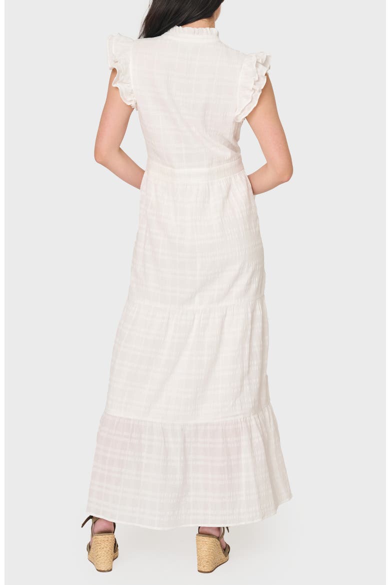 Flutter Sleeve Cotton Maxi Dress, Alternate, color, WHITE