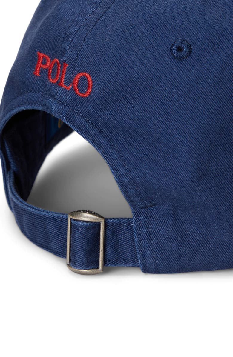 Polo Ralph Lauren Classic Sport Cotton Twill Baseball Cap, Alternate, color, Newport Navy/ Red