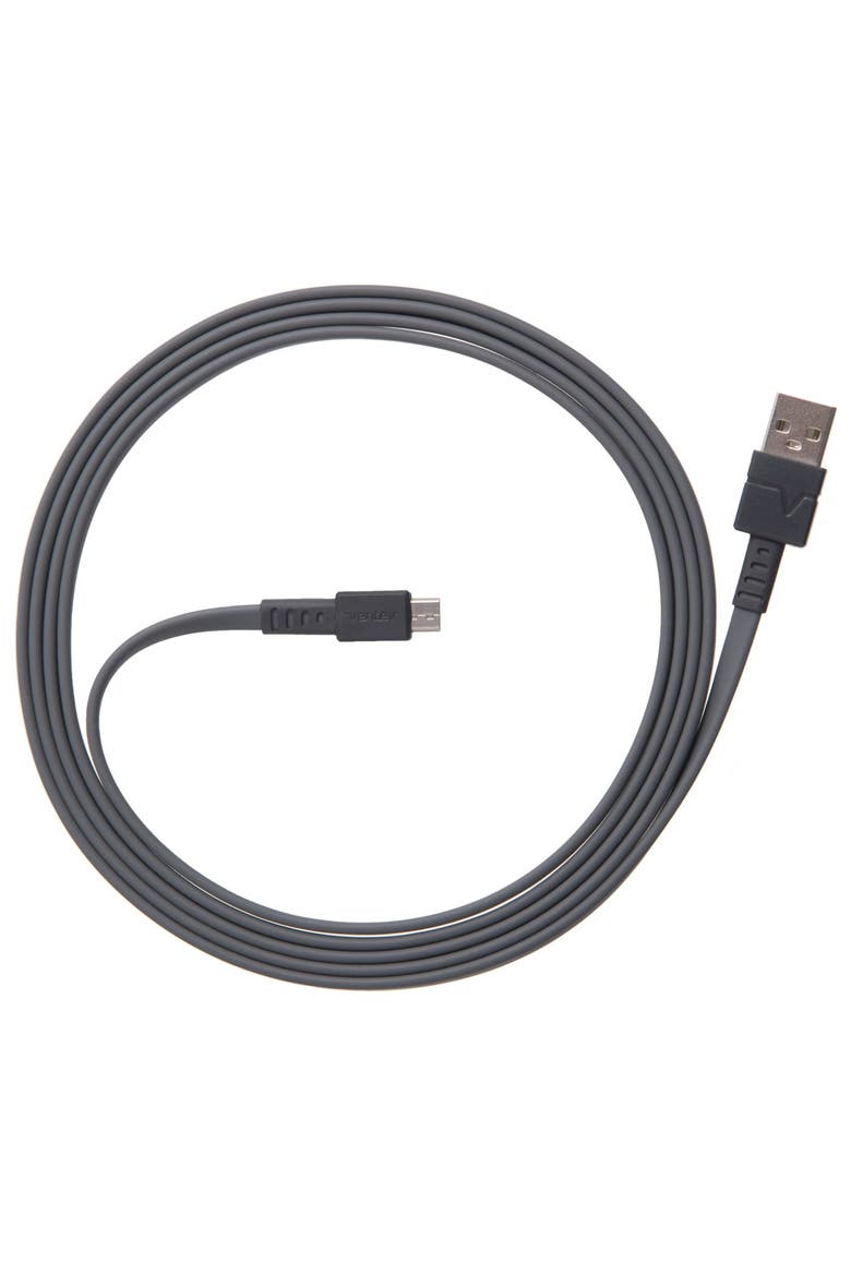 Flat USB-A to Micro-USB High Speed Tangle-Free 6 Foot Cable, Main, color, Grey