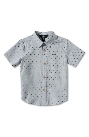 Volcom Kids' Palisade Dobby Short Sleeve Shirt In Gray