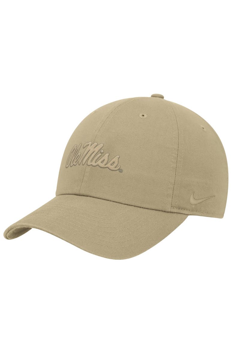 Men's Nike Beige Ole Miss Rebels Club Adjustable Hat, Main, color, Beige