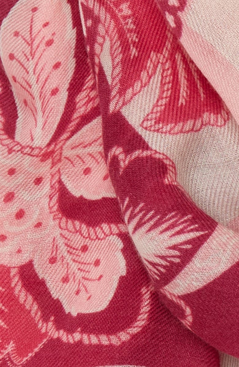 Etro Delhy Floral Paisley Cashmere Scarf, Alternate, color, Pink