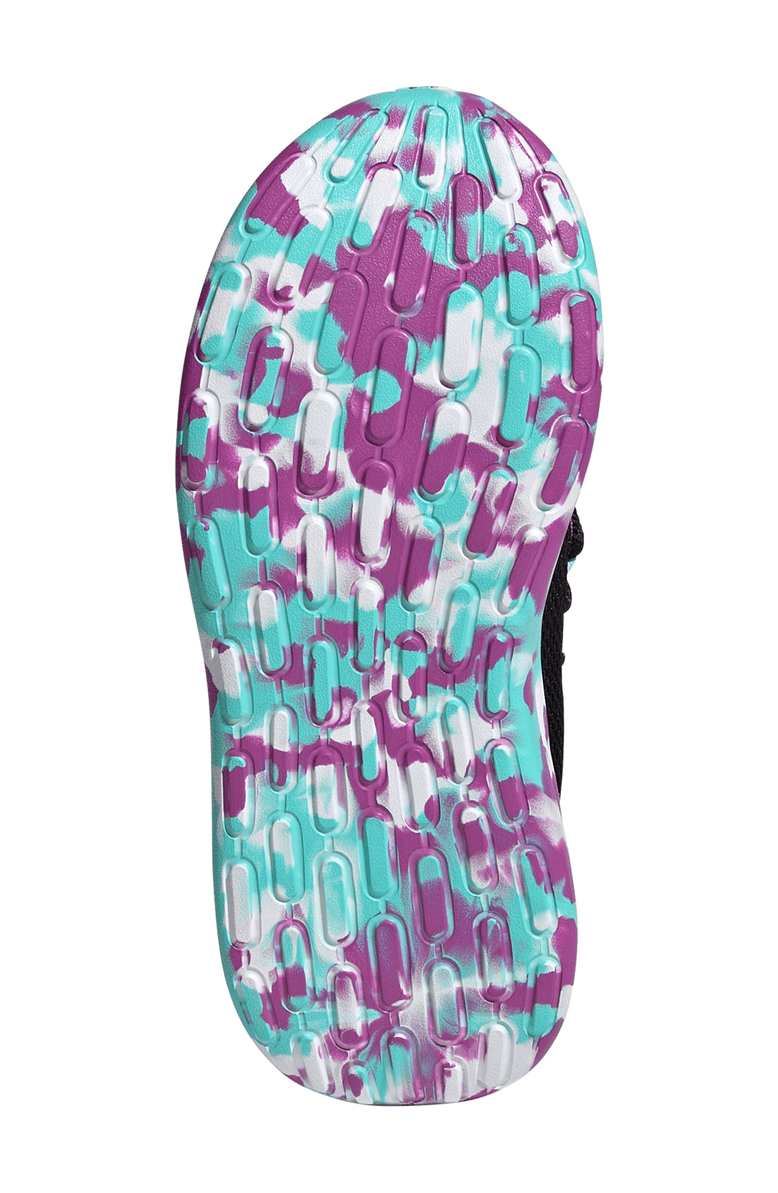 adidas Kids' Lite Racer Adapt 7-0 Sneaker, Alternate, color, Black/ Purple / Aqua