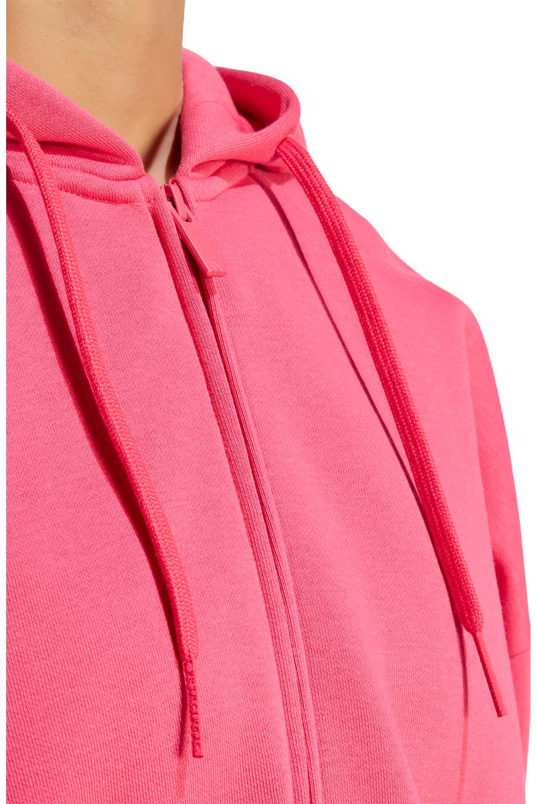 Full Zip Cropped Fleece Hoodie, Alternate, color, POWER PINK