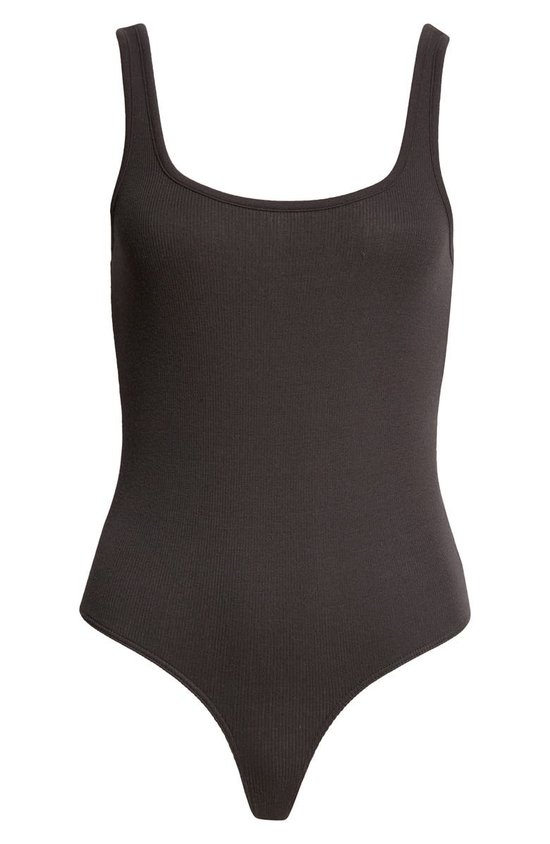 ATM Anthony Thomas Melillo Rib Square Neck Bodysuit, Alternate, color, 