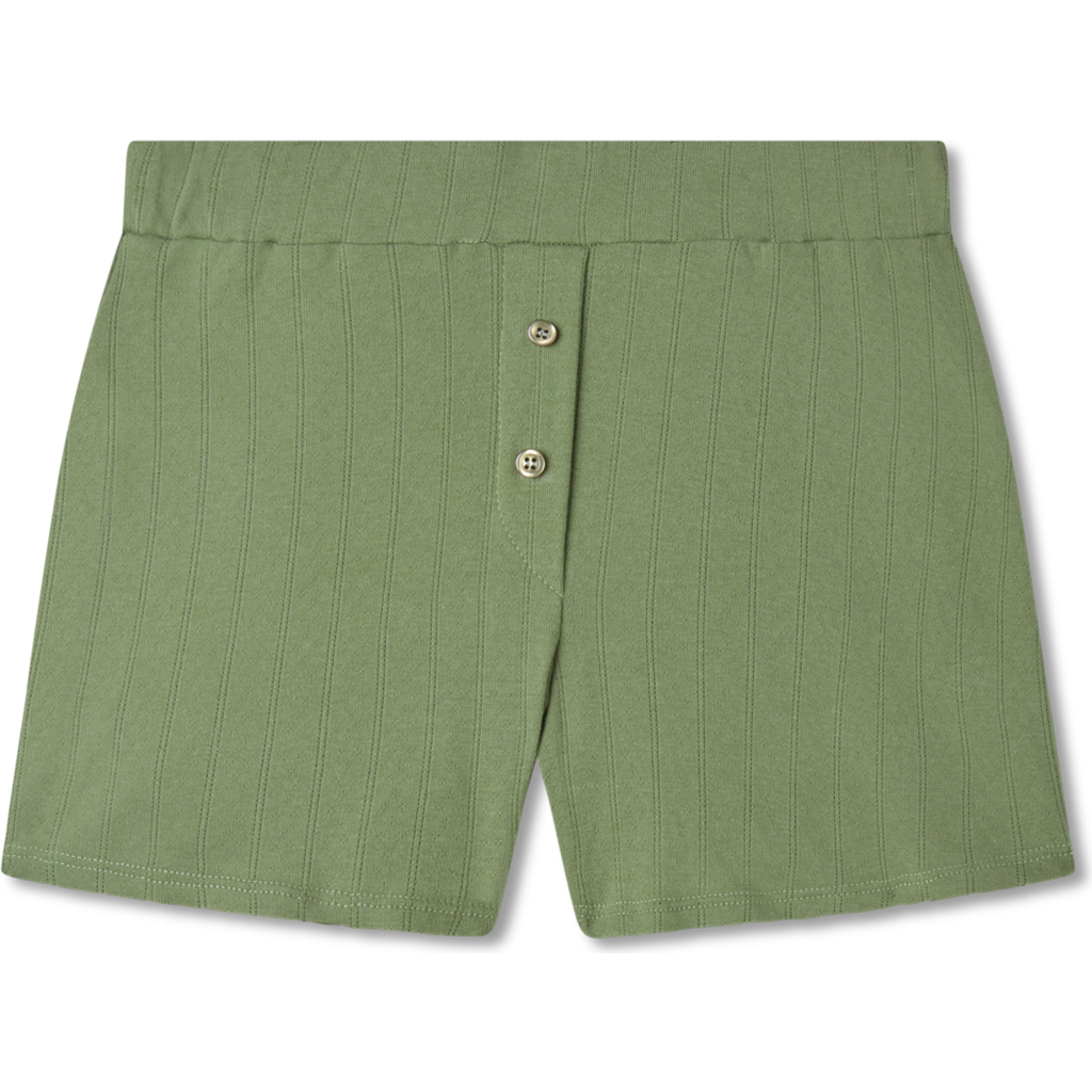 Vir Vita Pointelle Lounge Short In Green