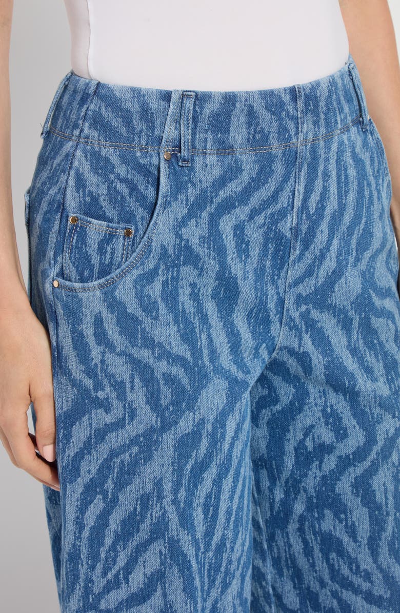 Lysse Leo Print High Waist Ankle Wide Leg Denim Pants, Alternate, color, 