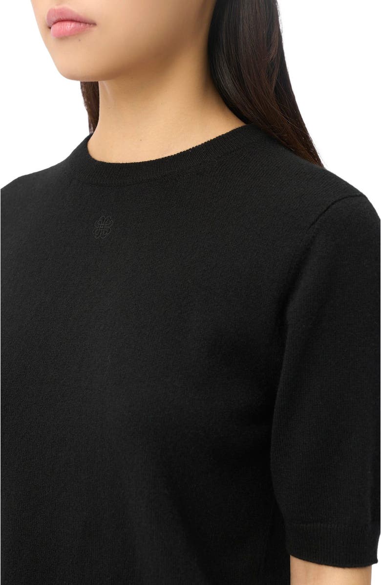 GOBI Mongolian Cashmere Elbow-Length Sleeve Cashmere Sweater, Alternate, color, Black