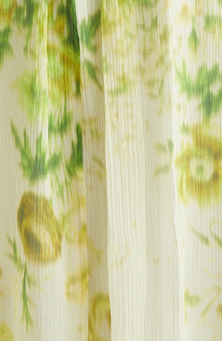 Erdem Floral Print Belted Silk Creponne Gown, Alternate, color, Rose Bouquet Lemongrass