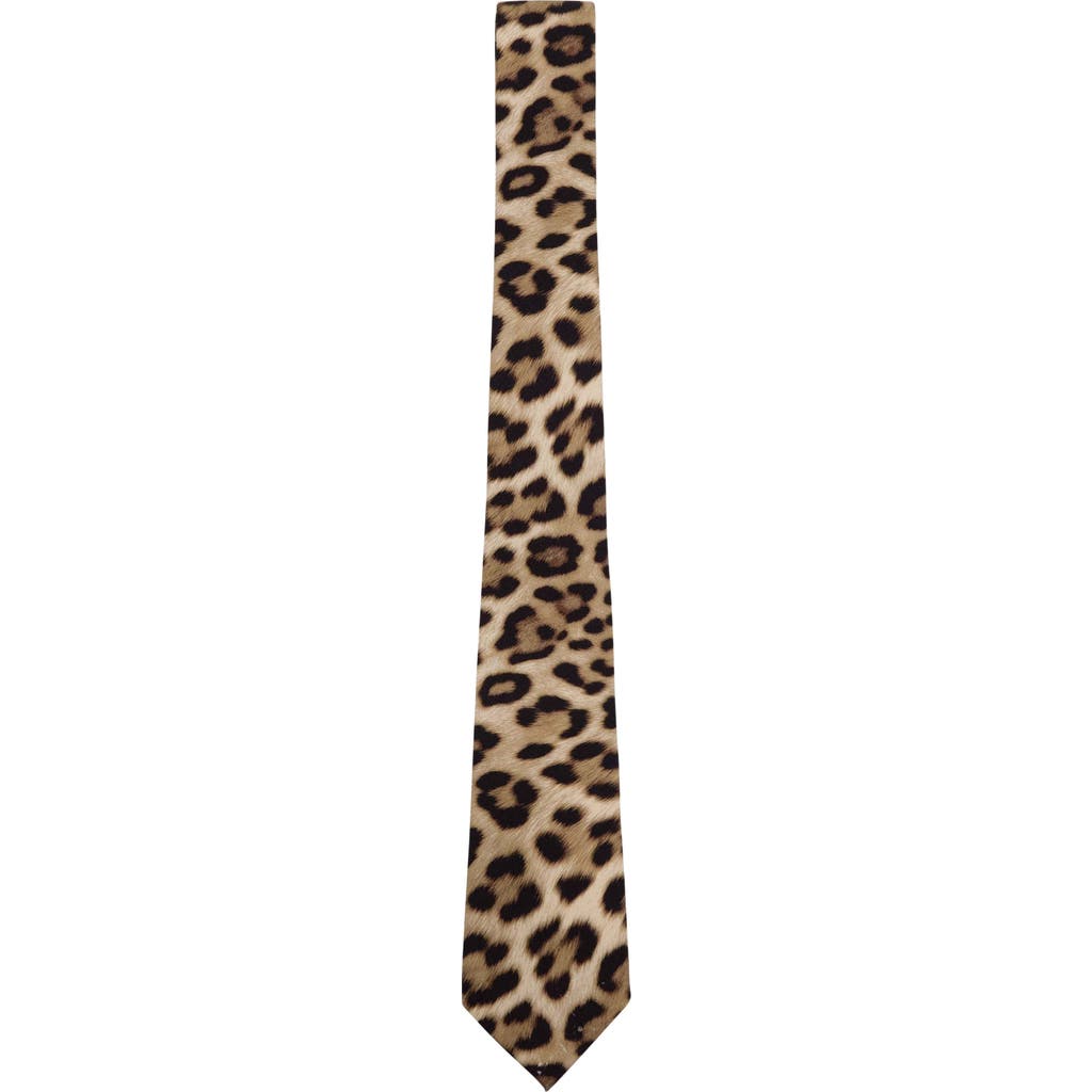 Lords Of Harlech Leopard Womens Printed Tie In Brown