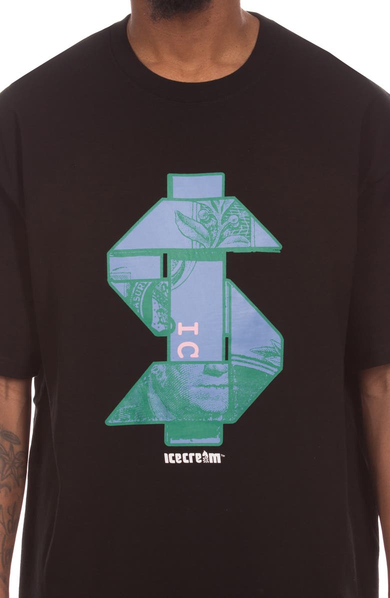 ICECREAM Origami Cotton Graphic T-Shirt, Alternate, color, Black
