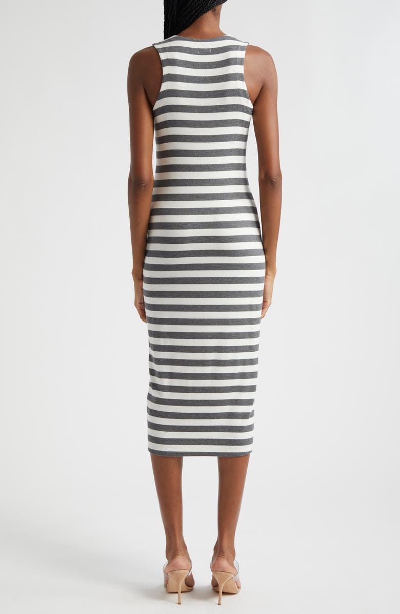 L'AGENCE Stripe Racerback Midi Dress, Alternate, color, Marengowh