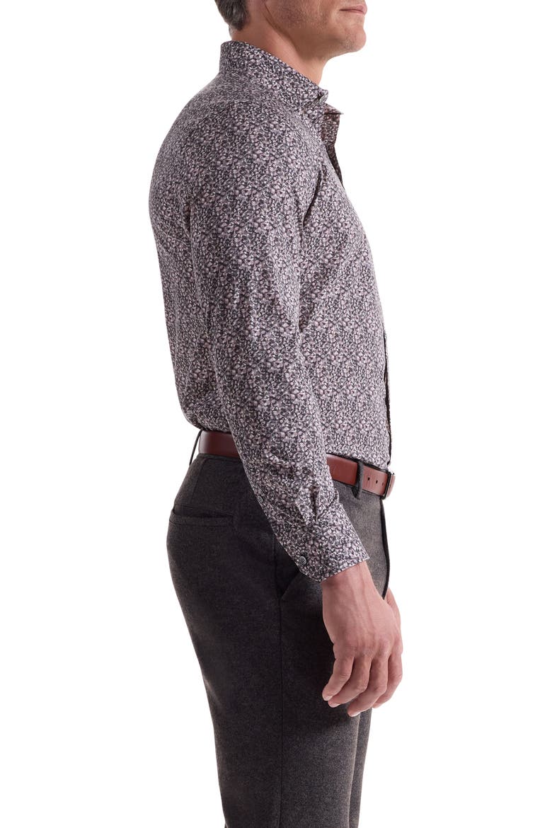 Julian Shaped Fit Pebble Print Button-Up Shirt, Alternate, color, WOOD ROSE