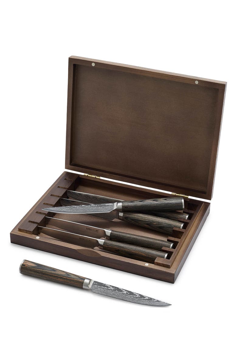 GreenPan x Bobby Flay Stainless Steel 6-Piece Steak Knife Set, Main, color, Brown