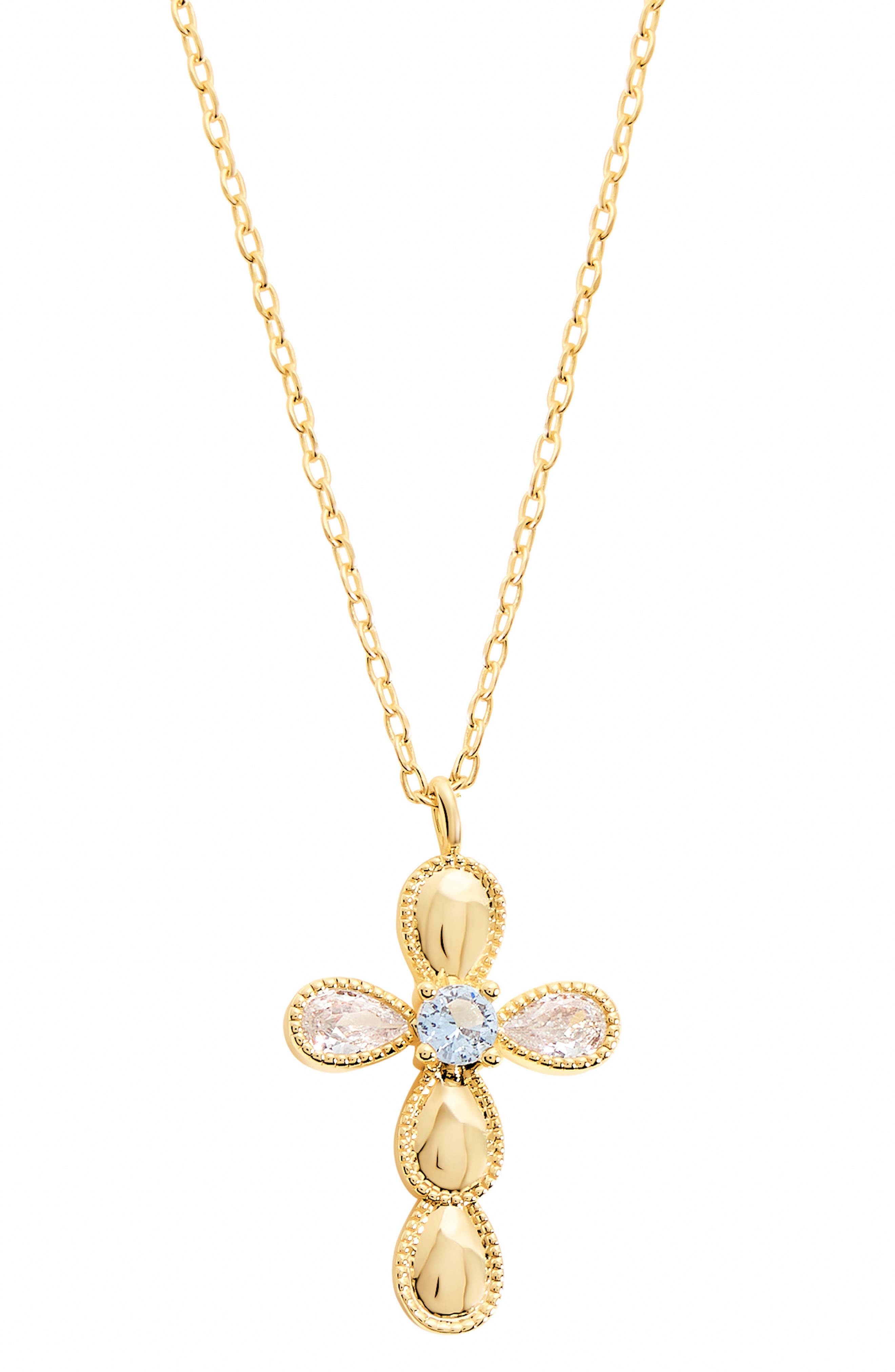 Cubic Zirconia Cross Pendant Necklace