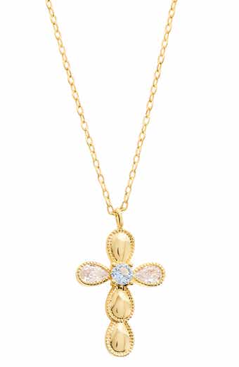 Cubic Zirconia Cross Pendant Necklace
